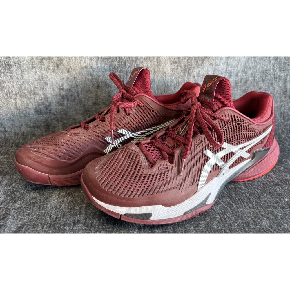 Men's Sz 11 ASICS Court FF Antique Red Tennis Pickleball Shoes 1041A370